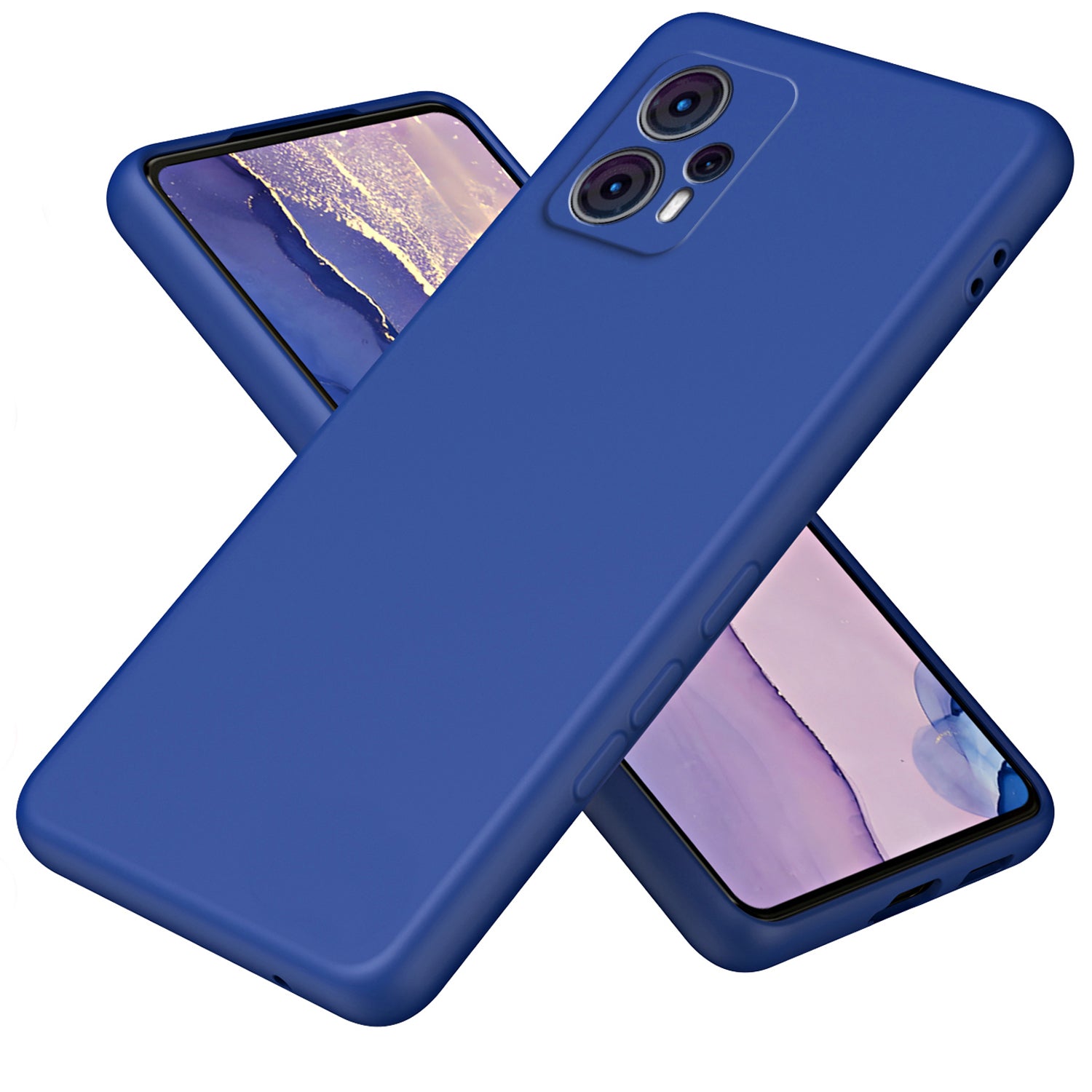 Uniqkart for Motorola Moto G23 4G Bump Proof 2.2mm Protective Cover Fiber Lining + TPU Phone Case - Blue Uniqkart for Motorola Moto G23 4G Bump Proof 2.2mm Protective Cover Fiber Lining + TPU Phone Case - Blue